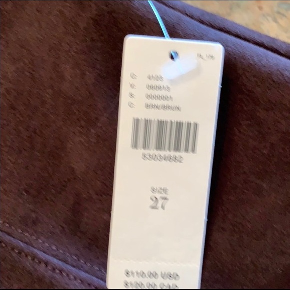 Anthropologie Faux suede leggings zipper bottom - Picture 7 of 8